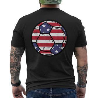 Soccer Ball Fourth 4Th Of July Football Sports Patriotic Mens Back Print T-shirt | Mazezy