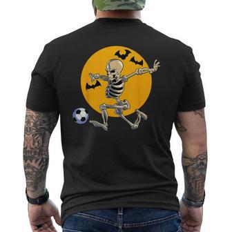 Soccer Skeleton Halloween Boys Soccer Player Halloween Men's T-shirt Back Print | Mazezy