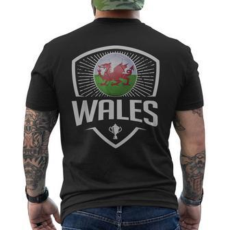 Soccer Support The Team Football Fan Welsh Wales Flag Men's T-shirt Back Print | Mazezy