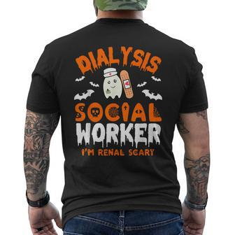 Social Work Dialysis Halloween Dialysis Social Worker Men's T-shirt Back Print - Thegiftio UK