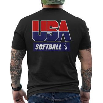 Softball 2021 Souvenir Usa Men's T-shirt Back Print | Mazezy