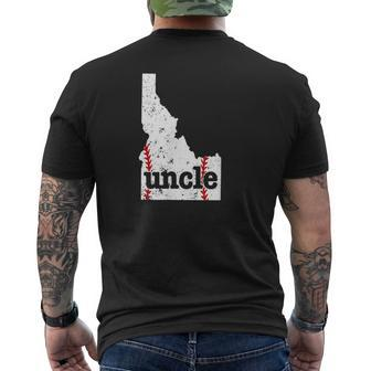 Softball Uncle Idaho Baseball Uncle Mens Back Print T-shirt | Mazezy