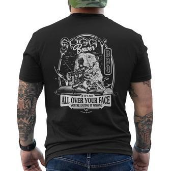 Soggy Beaver Bbq If It's Not All Over Your Face Men's T-shirt Back Print | Mazezy