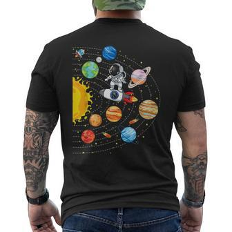 Solar System Planets Science Space Astronaut Universe Galaxy Mens Back Print T-shirt | Mazezy