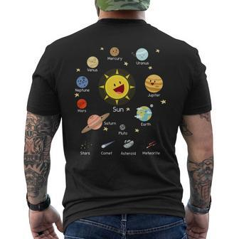 Solar System With Sun Planets Comets And Earth Men's T-shirt Back Print | Mazezy CA