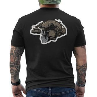 Solider Skull Tactical Operator Military Veteran Morale Mens Back Print T-shirt | Mazezy