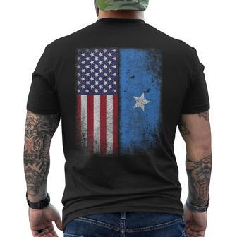 Somali American Flag Somalia Usa Somalian America Men's T-shirt Back Print | Mazezy UK