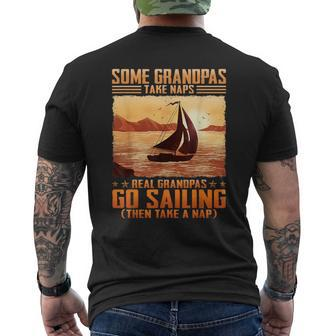 Some Grandpas Take Naps Real Grandpas Go Sailing Mens Back Print T-shirt | Seseable CA