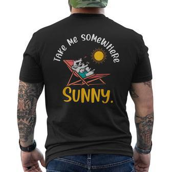 Take Me Somewhere Beach Sunny Vacation Summer Travel Sunset Men's T-shirt Back Print | Mazezy