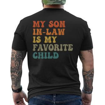My Son In Law Is My Favorite Child Family Humor Retro Men's T-shirt Back Print - Monsterry UK