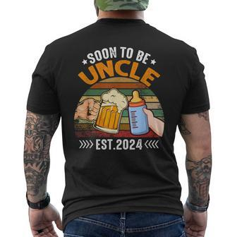 Soon To Be Uncle Again 2024 Pregnancy Announcement Dad Men's T-shirt Back Print - Seseable