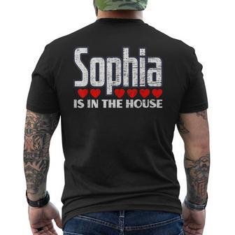 Sophia Is In The House Retro Hearts First Name Love Sophia Men's Back Print T-shirt | Mazezy AU