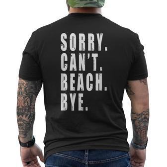 Sorry Cant Beach Bye Funny Parasailing Flyboarding Surfing Mens Back Print T-shirt | Mazezy