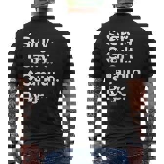 Sorry Can't Qanun Bye Musical Instrument Music Musical Men's T-shirt Back Print | Mazezy