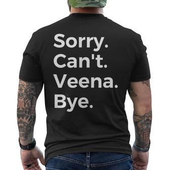 Sorry Can't Veena Bye Musical Instrument Music Musical Men's T-shirt Back Print | Mazezy