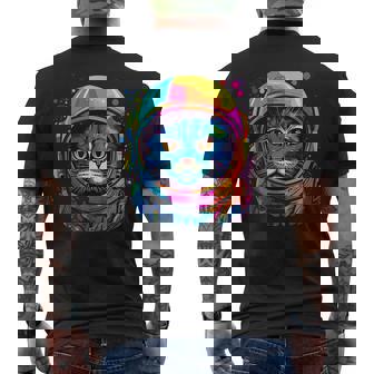 Space Astronaut Cat Gifts Space Cat Mens Back Print T-shirt | Mazezy