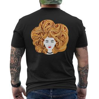 Spaghetti Pasta Natural Hair Men's T-shirt Back Print | Mazezy