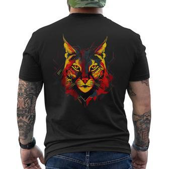 Spanish Iberian Lynx Spain Flag Colors Men's T-shirt Back Print | Mazezy
