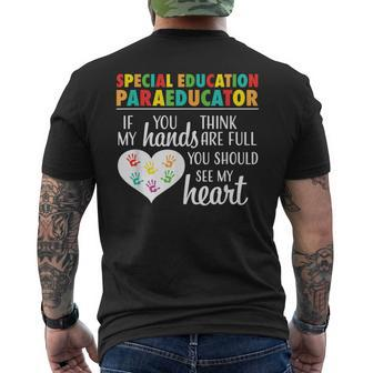 Special Education Paraeducator Cute Heart Appreciation Men's T-shirt Back Print | Mazezy
