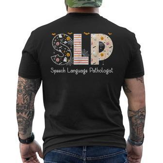 Speech Language Pathology Halloween Slp Speech Pathologist Men's T-shirt Back Print | Mazezy