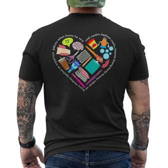Speech Language Pathology Slp Speech Pathologist Heart Shape Mens Back Print T-shirt | Mazezy