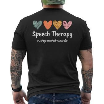 Speech Therapy Speech Language Pathologist Cute Men's T-shirt Back Print - Seseable