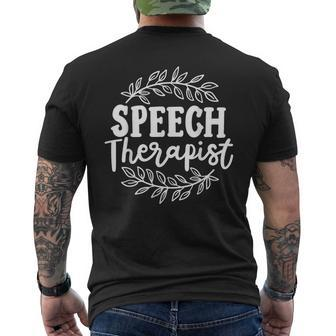 Speech Therapy Therapist Speech Language Pathologist Men's T-shirt Back Print - Seseable