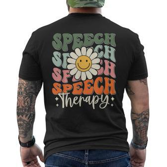 Speech Therapy Retro Speech Language Pathologist Therapist Men's T-shirt Back Print - Thegiftio UK