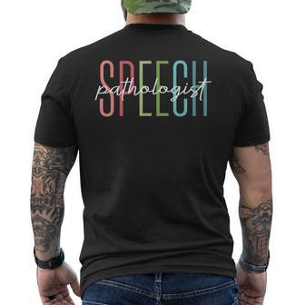 Speech Therapy Speech Language Pathologist Therapist Slp Mens Back Print T-shirt - Seseable