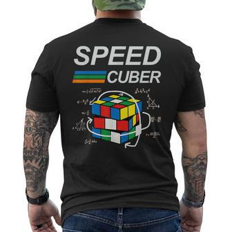 Speed Cuber Competitive Puzzle Speedcubing Players Men's T-shirt Back Print