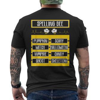 Spelling Bee Pun Halloween Costume For Teachers Men's T-shirt Back Print - Seseable