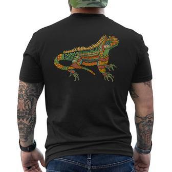 Spiritual Iguana Magical Ornamental Reptile & Lizard Men's T-shirt Back Print | Mazezy