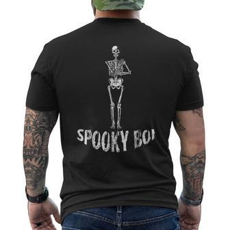 Spooky Boi Skeleton Retro Vintage Halloween Halloween Funny Gifts Mens Back Print T-shirt | Mazezy