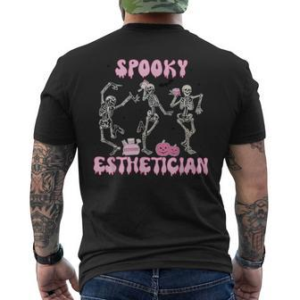 Spooky Esthetician Halloween Skeleton Skin Therapist Case Men's T-shirt Back Print - Seseable
