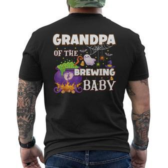 Spooky Grandpa Of Brewing Baby Halloween Theme Baby Shower Men's T-shirt Back Print - Thegiftio UK