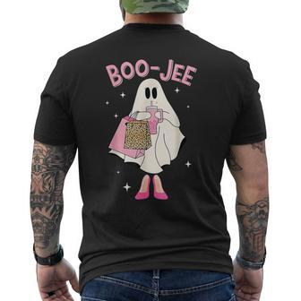 Spooky Season Cute Ghost Halloween Boujee Boo-Jee Men's T-shirt Back Print - Seseable