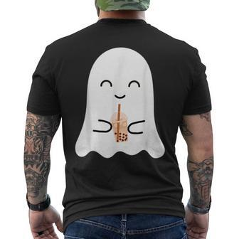 Spooky Season Cute Little Ghost Boba Tea Halloween Costume Men's T-shirt Back Print - Thegiftio UK