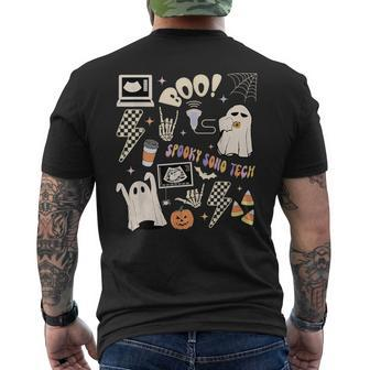 Spooky Sono Tech Ultrasound Tech Halloween Ghost Boo Men's T-shirt Back Print - Monsterry CA