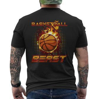 Sports Athletic Motivational Basketball Beast Mens Back Print T-shirt | Mazezy