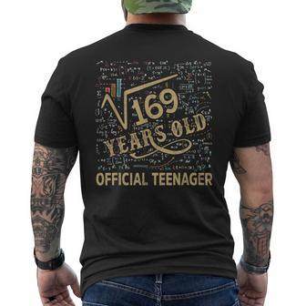 Square Root Of 169 13Th Bday Official Nager 13 Yrs Old Mens Back Print T-shirt | Mazezy