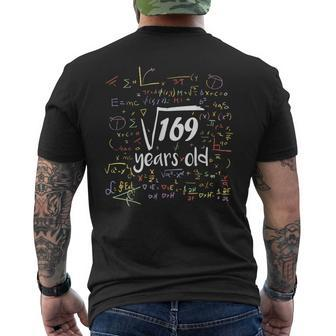 Square Root Of 169 - 13Th Birthday 13 Year Old Math Bday Mens Back Print T-shirt | Mazezy