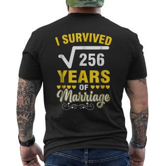 Square Root Of 256 16 Years Wedding Anniversary Mens Back Print T-shirt | Mazezy CA