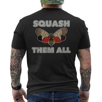Squash Them All Spotted Lanternfly Men's T-shirt Back Print | Mazezy