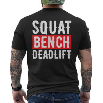 Squat Deadlift Bench Bodybuilding Weight Training Gym Mens Back Print T-shirt - Monsterry AU