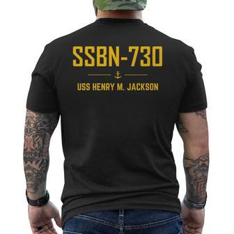 Ssbn730 Uss Henry M Jackson Mens Back Print T-shirt - Thegiftio UK