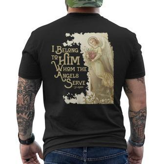 St Agnes Of Rome Saint Quotes Angels Vintage Catholic Men's T-shirt Back Print | Mazezy
