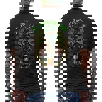 St Patrick's Day Horror Scary Dark Leprechaun Spooky Cool Leprechaun Men's T-shirt Back Print | Mazezy