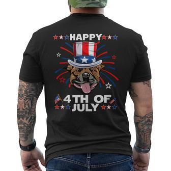 Staffordshire Bull Terrier Dog Patriotic 4Th Of July Dogs Mens Back Print T-shirt | Mazezy