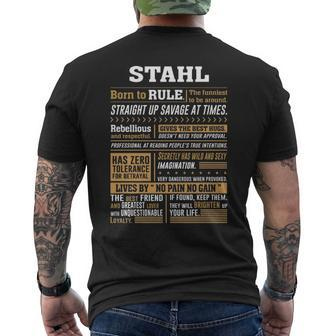 Stahl Name Gift Stahl Born To Rule V2 Mens Back Print T-shirt - Seseable