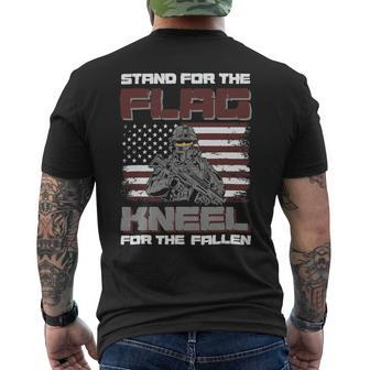 Stand For The Falg Kneel For The Fallen Veterans Day 139 Mens Back Print T-shirt - Monsterry DE